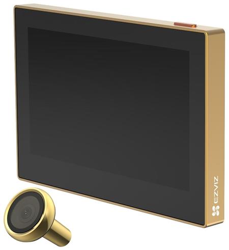 EZVIZ chytré dveřní kukátko s kamerou HP2/ Wi-Fi/ 2K/ 4,3" monitor/ napájení ze sítě a baterie/ 2200 mAh/ zlaté