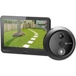 EZVIZ chytré dveřní kukátko s kamerou HP4/ Wi-Fi/ 2K/ 4,3" monitor/ napájení ze sítě a baterie/ 4600 mAh/ šedé