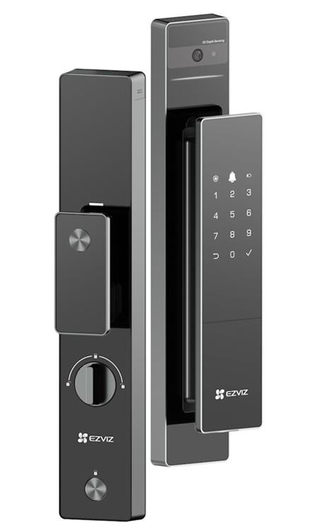 EZVIZ chytrý bezpečnostní systém 3v1 DL50FVS/ zámek/ videozvonek/ kukátko/ 4" IPS/ Wi-Fi/ Bluetooth/ otisk prstu/ černý