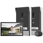 EZVIZ chytrý domácí interkom HP7 2-Entry Kit/ Wi-Fi/ 2048 x 1296/ 7" dotykový monitor/ 2x zvonek/ IP65/ černo-stířbrný