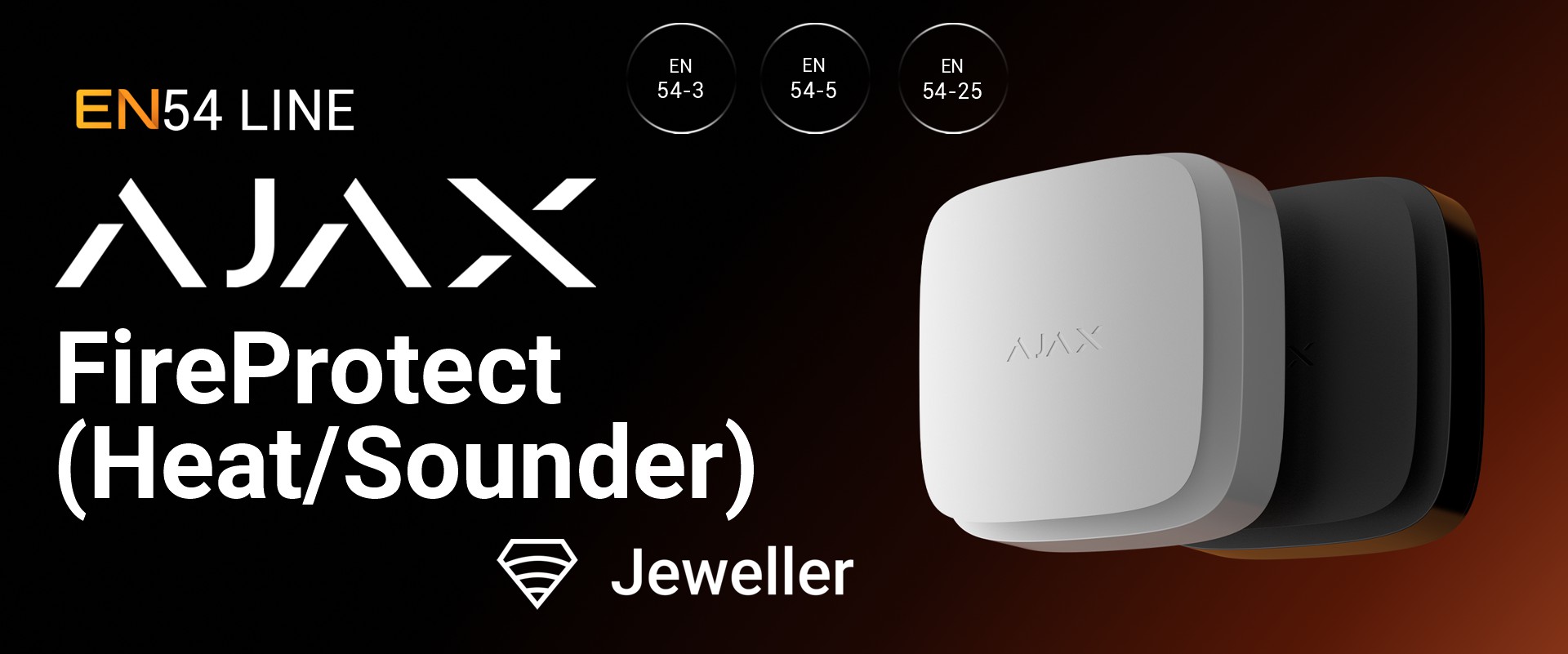 Ajax EN54 FireProtect (Heat/Sounder) Jeweller