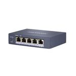 Hikvision full Gb switch 4x PoE (1x HI-PoE), 1x uplink RJ-45, 60W, dosah až 300m