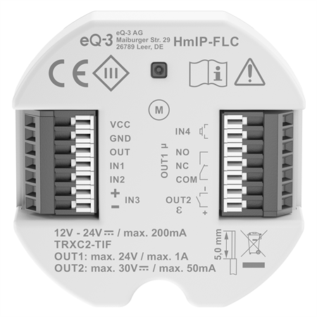 Homematic IP Univerzální ovladač dveřního motorizovaného zámku - skrytá montáž - HmIP-FLC