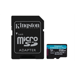 Kingston Canvas Go Plus A2/Micro SDXC/256GB/UHS-I U3 / Class 10/+ Adaptér