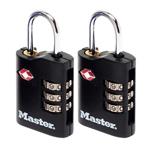 Kombinační visací zámky Master Lock TSA - černý (2 ks / blistr)