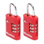 Kombinační visací zámky Master Lock TSA - červený (2 ks / blistr)