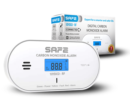 SAFE 10YDCO-RF - Bezdrátově propojitelný hlásič oxidu uhelnatého (CO) FireSafe