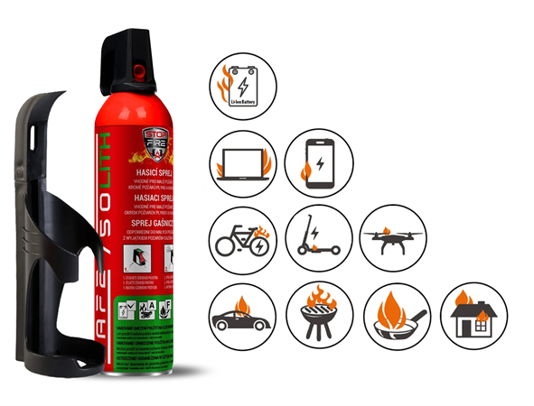 SET Hasicí sprej SAFE 750 LITH + držák SAFE 75C