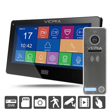 SET Videotelefon VERIA 7077C černý + vstupní stanice VERIA 230