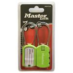 Visací zámek pro zavazadla Master Lock - zelený (2 ks / blistr)