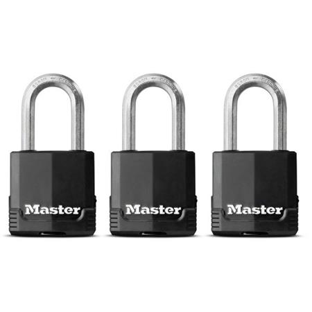Visací zámek z vrstvené oceli - Master Lock Excell - 48mm (3 ks / blistr)